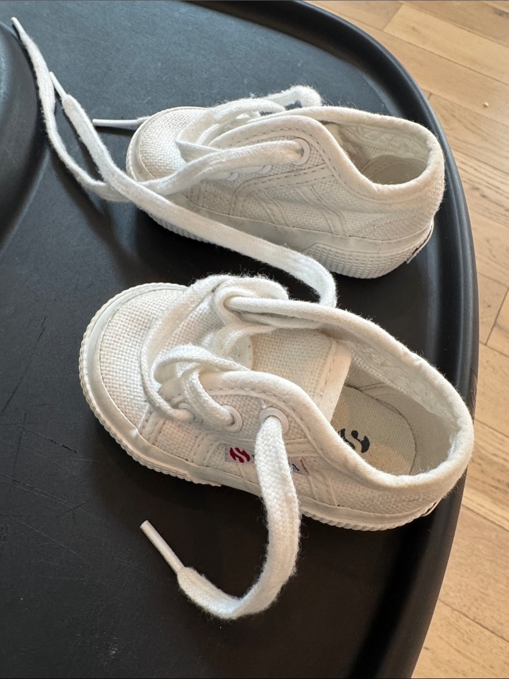 Superga White Canvas Kids Lace-Up Sneakers